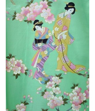 Veste kimono japonaise femme Sakura turquoise | Japanzen