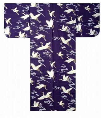 Kimono Yukata "Flying Cranes"