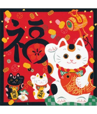 Furoshiki "Japanese Cats of...