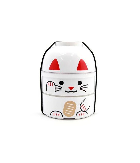 Bento Maneki Neko "Shiro" – Boîte à repas japonaise – 1200 ml | Japanzen