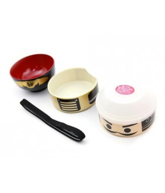 Bento japonais Samouraï 1200 ml – boîte lunch 2 étages fabriquée au Japon| Japanzen