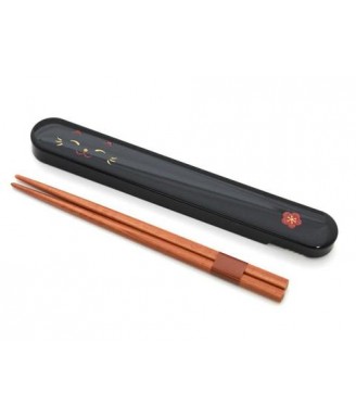 Japanese Chopsticks KaoNeko Black with Case – Made in Japan – Japanzen