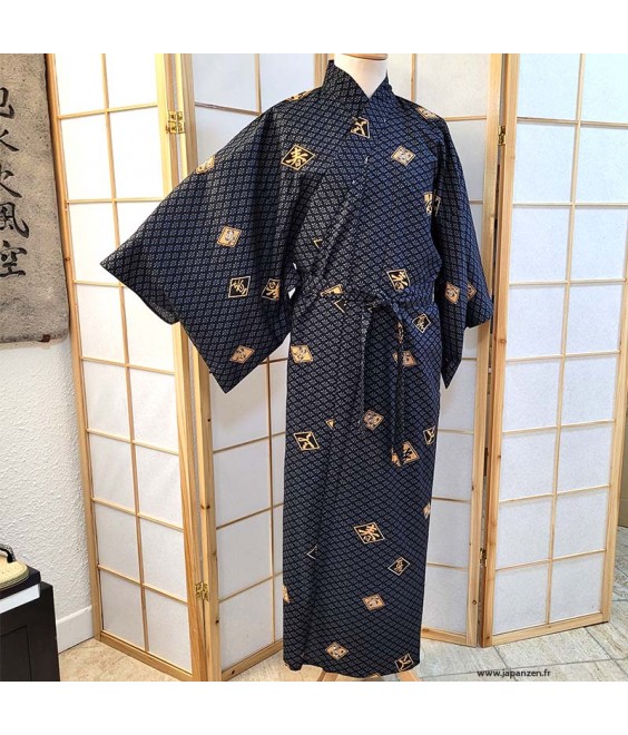 Yukata Kimono "Diamond" Black
