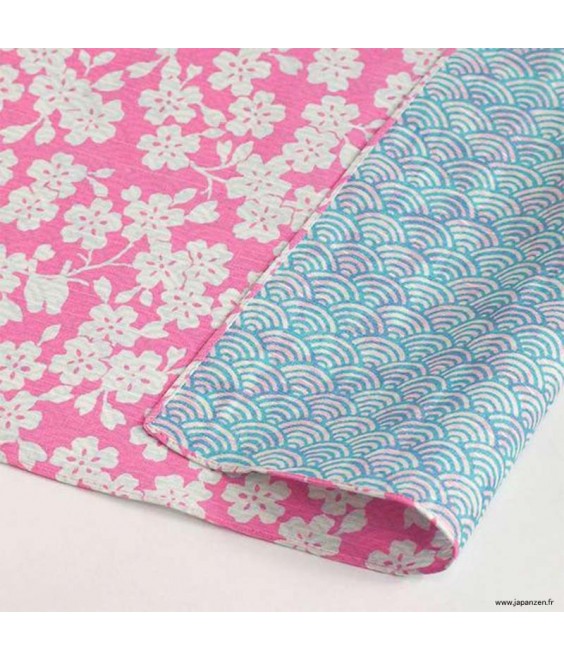 Furoshiki 48cm Sakura and Waves