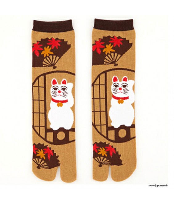 Japanese Tabi Socks Maneki Neko Momiji