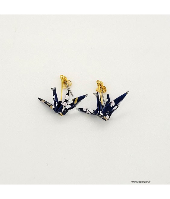 Boucles d'oreille Grues Origami "Kinkaku-Ji"