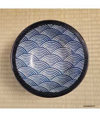 Bol ramen japonais Nami – Motif vagues | Fabriqué au Japon | Japanzen