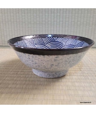Bol ramen japonais Nami – Motif vagues | Fabriqué au Japon | Japanzen