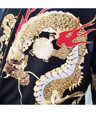 Veste Kimono japonaise happi - Dragon & Mont Fuji | Japanzen