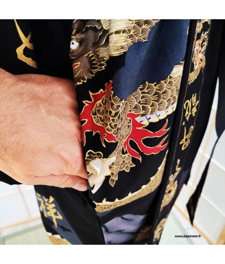 Veste Kimono japonaise happi - Dragon & Mont Fuji | Japanzen