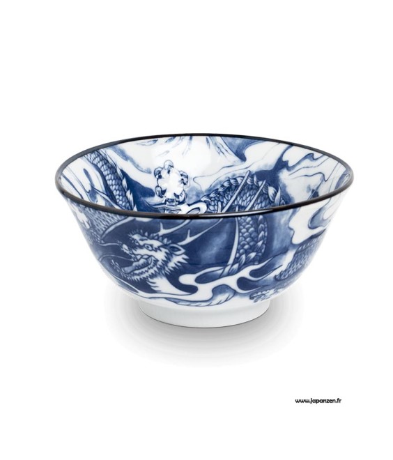 Bol à Riz Porcelaine "Ryu" Dragon Bleu