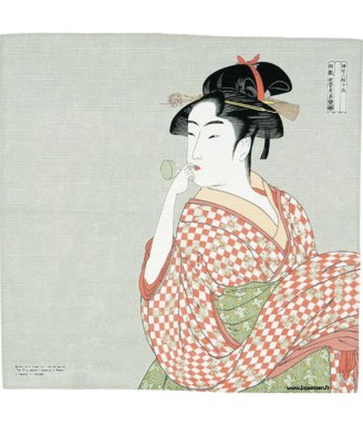 Furoshiki 48 × 48 cm Poppen O Fuku Musume – textile japonais inspiré d’Utamaro | Japanzen