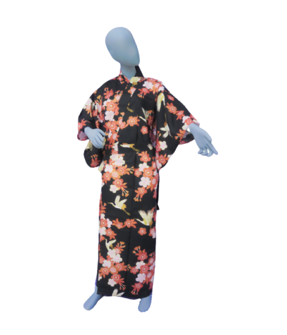 Yukata Kimono femme "Sakura et Grues"