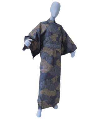 Yukata homme Nami – Vagues japonaises 100 % coton | Japanzen