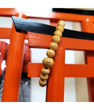 Bracelet mala Tsuge | Perles gravées Hannya Shingyō - Japanzen