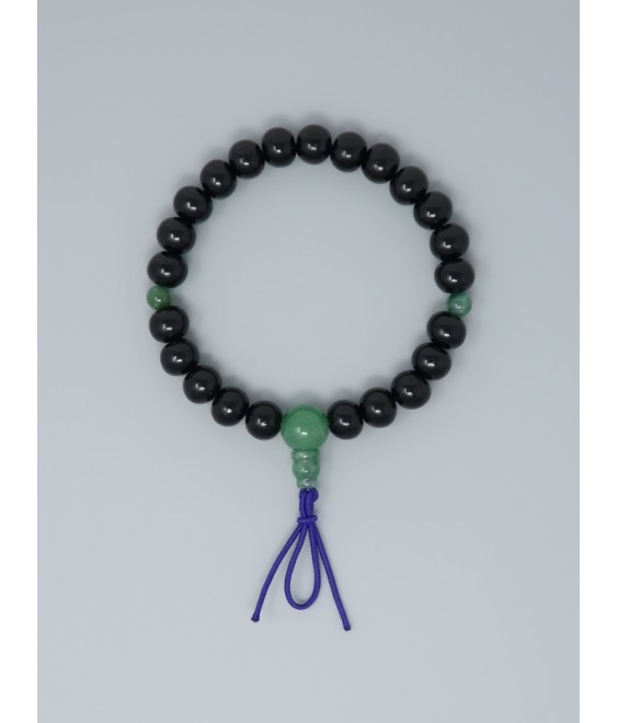 Bracelet Mala Japonais Kokutan Hisui Ebène et Jade