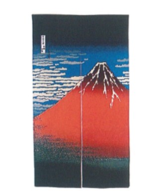 rideau japonais noren mont fuji hokusai