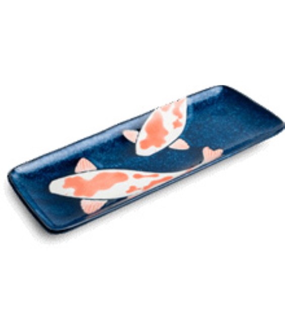 Plat Assiette pour Sushi - Motif Carpes Japonaises