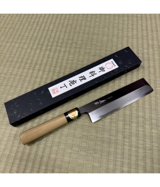 "Couteau Edo Usuba 180 mm en Shirogami #2 – vue latérale"