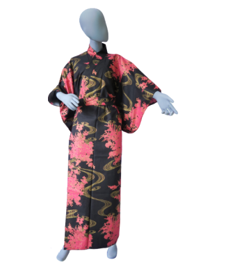 kimono femme motif fleurs japonaises