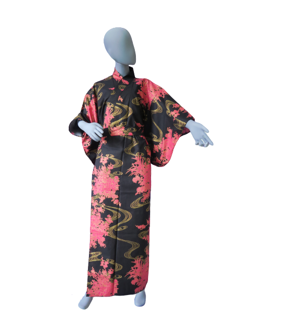 kimono femme motif fleurs japonaises