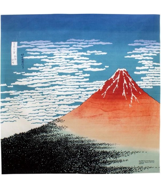 Japanese Furoshiki 70cm "Akafuji" Hokusai