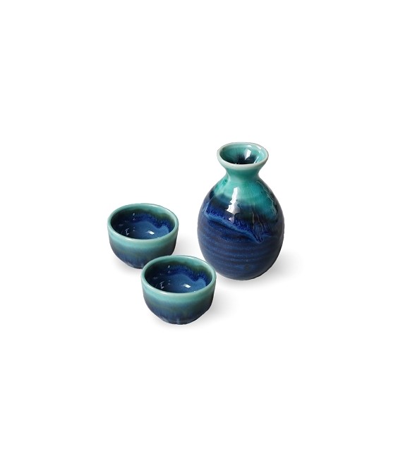 Japanese Sake Set Tokkuri Blue
