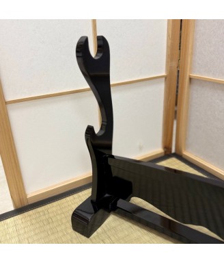 Support à katana en bois laqué japonais traditionnel
