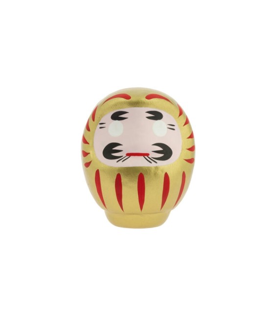 Daruma doré décoration japonaise – porte-bonheur traditionnel