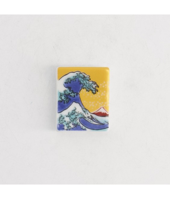 Repose-baguettes japonais inspiré de La Grande Vague de Hokusai et des porcelaines Kutani, décoratif et pratique