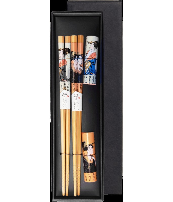Ensemble de baguettes japonaises Geisha avec support 22,5 cm | Japanzen Ensemble de baguettes japonaises Geisha avec support 22,5 cm | Japanzen