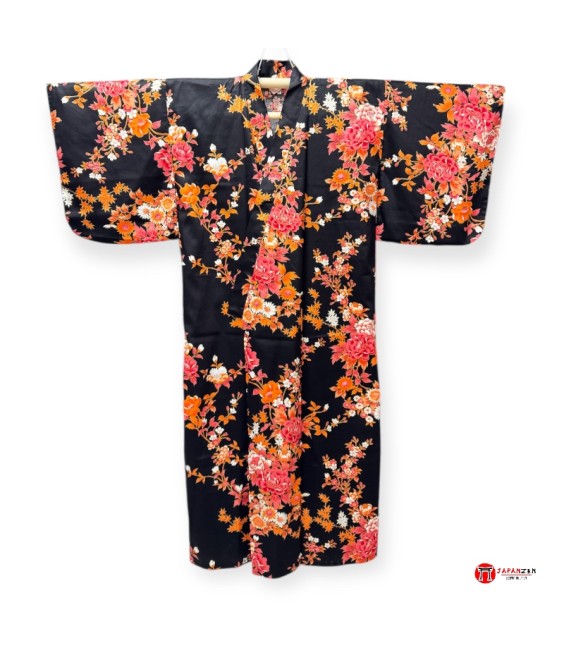 Yukata femme Pivoines & Momiji – Kimono coton soyeux & motifs japonais | Japanzen