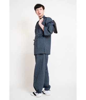 samue japonais en coton kurume ori fabriqué au Japon
