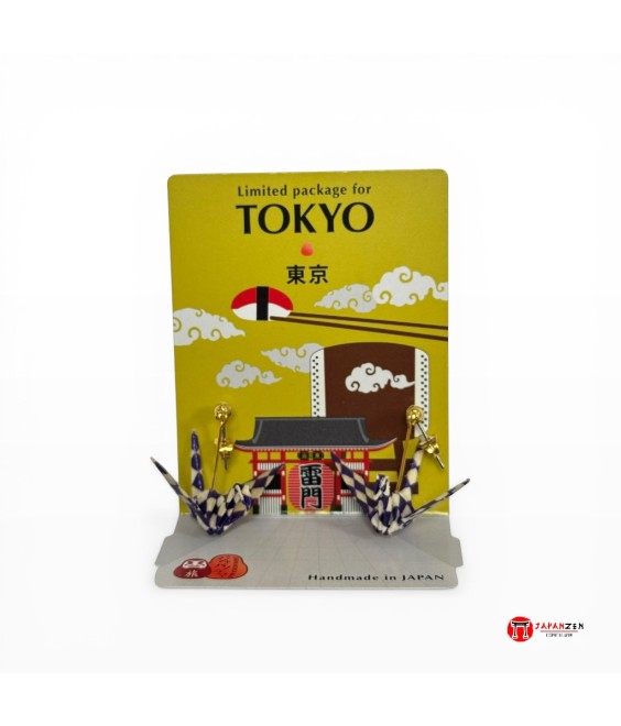 Boucles d'oreille Grues Origami "Tokyo Senso-Ji"