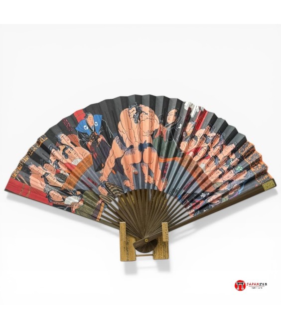 Éventail Japonais Karaki Ukiyo-e sumo – artisanal Kyoto Maisendo | Japanzen