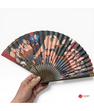 Éventail japonais ukiyo-e sumo Kyoto – artisanal Maisendo |apanzen