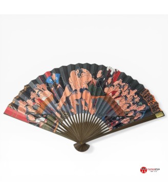 Éventail Japonais Karaki Ukiyo-e sumo – artisanal Kyoto Maisendo | Japanzen