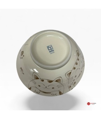 Bol Ramen Japonais Maneki‑neko bleu – Design Chat Japonais| Japanzen