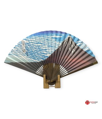 Éventail Japonais Hokusai Fuji rouge – Maisendo Kyoto | Japanzen
