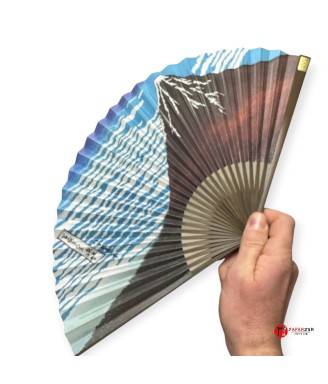 Éventail Hokusai Fuji rouge – Maisendo Kyoto artisanat japonais| Japanzen