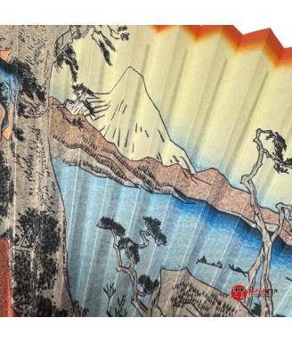 Éventail Japonais Karaki Ukiyo-e Les Crêtes de Satta– Fabrication Kyoto Maisendo | Japanzen