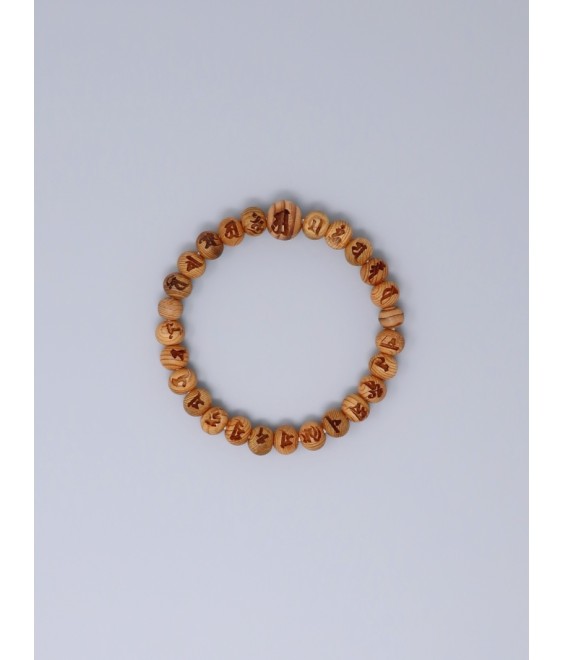 Bracelet Juzu japonais en cèdre Yakusugi avec mantra Kōmyō Shingon