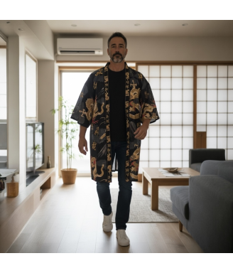 Kimono Happi Japonais Dragon & Fuji – Made in Japan | Japanzen