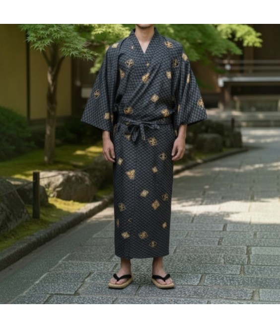 Yukata Kimono "Diamond" Black
