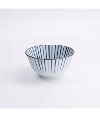 Bol à riz japonais Natsu Tokusa – Céramique bleue et blanche | Fabriqué au Japon | Japanzen
