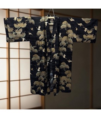 veste kimono fabriquée au japon en 100% coton japanzen dans un décor japonais zen