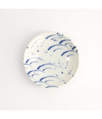 Coupelle japonaise à sauce – Motif vagues bleues | Fabriquée au Japon | Japanzen