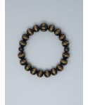 Bracelet Juzu japonais en ébène veiné – Sutra du Cœur gravé | Fabriqué à Kyoto | Japanzen