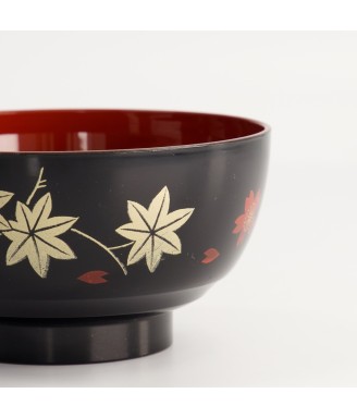 Bol japonais laqué noir et rouge – 11,5 cm | Fabriqué au Japon | Japanzen