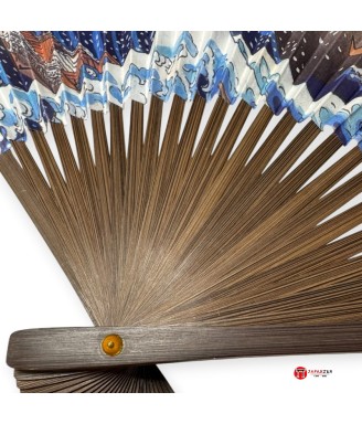 Éventail japonais Hokusai – La Grande Vague de Kanagawa | Fabriqué à Kyoto | Japanzen